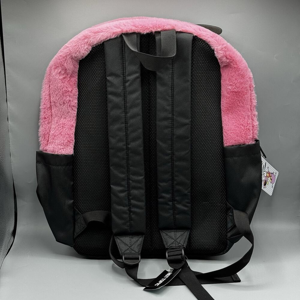 Courage The Cowardly Dog Courage Pink Fuzzy Backpack NEW - Picture 2 of 7